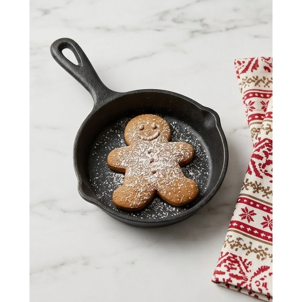 Mrs Fields Retro Gingerbread Cookie Mix with Mini Cast Iron Skillet Gift Set NEW